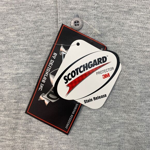 Shield Polo Shirt Mens M Medium Gray Cotton DesignLab Scotchgard Stain Proof - Picture 4 of 11